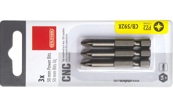 Ceta Form 3 Parça1/4'' Pozidriv Bits Uç- PZ2 x 50 mm / Kartlı