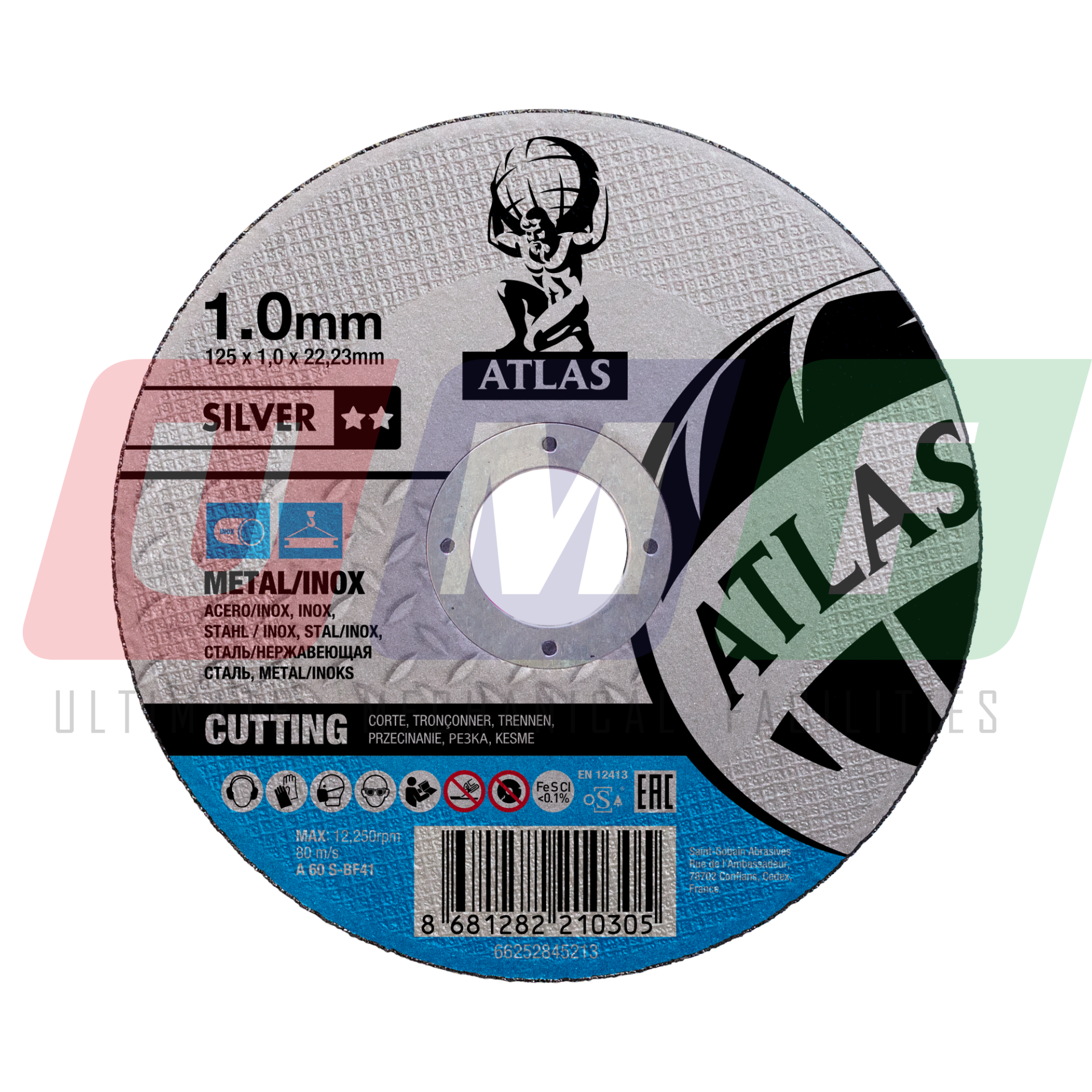Atlas Paslanmaz Çelik - İnox Kesici Taş 125x1,0x22,23