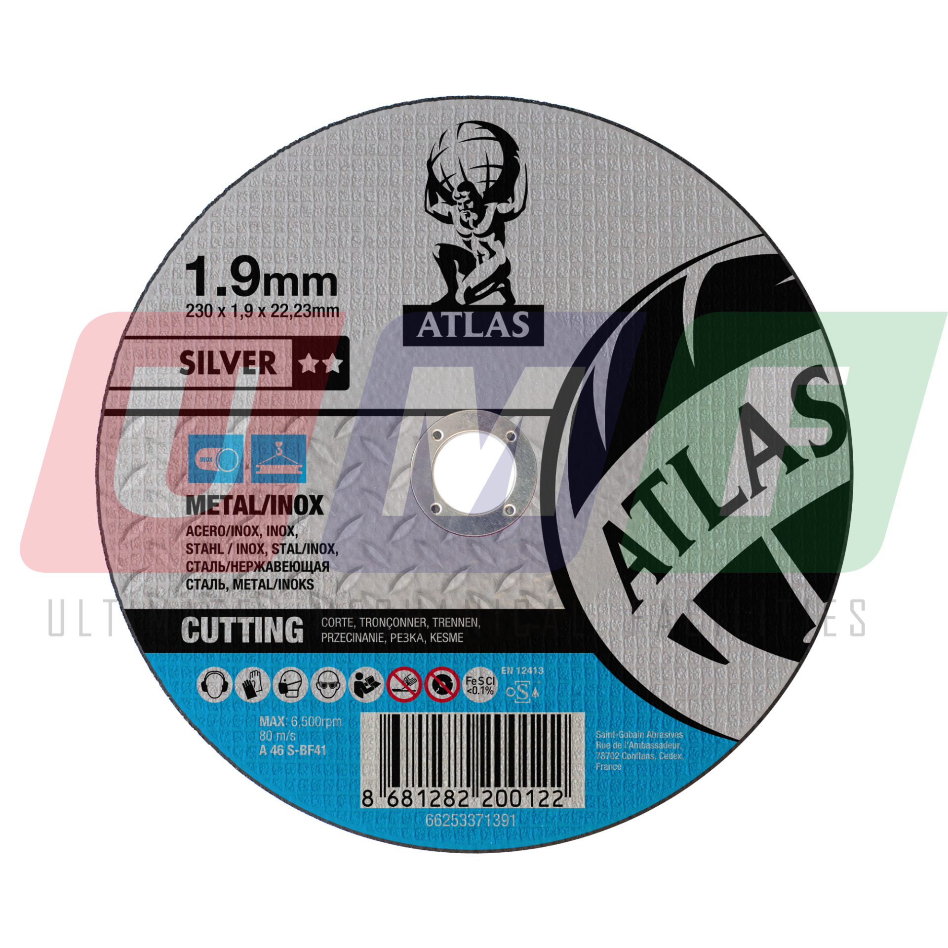 Atlas Paslanmaz Çelik - İnox Kesici Taş 230x1,9x22,23
