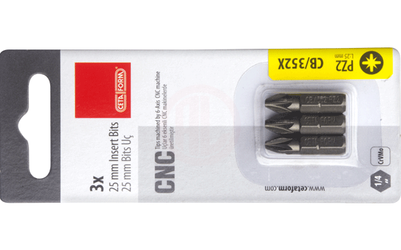Ceta Form 3 Parça 1/4'' Pozidriv Bits Uç- PZ2 x 25 mm / Kartlı
