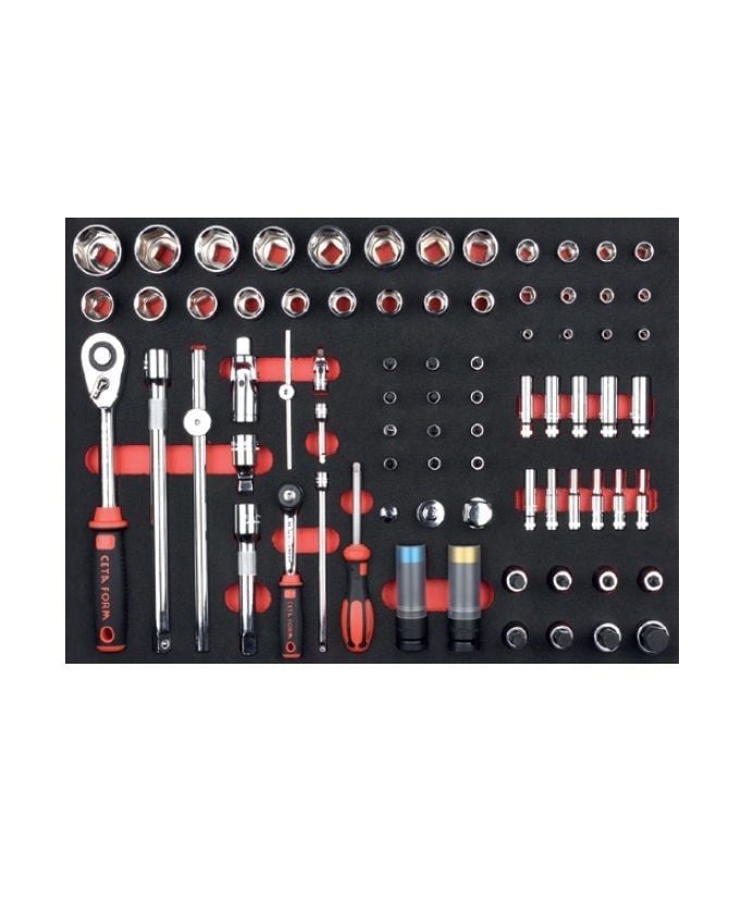 Ceta Form 77 Parça 1/4''+1/2'' 6 Köşe Lokma ve Lokmalı Bits Seti (EVA'lı)