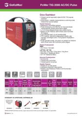Power TIG 2000 AC/DC Pulse İnverter Kaynak Makinası
