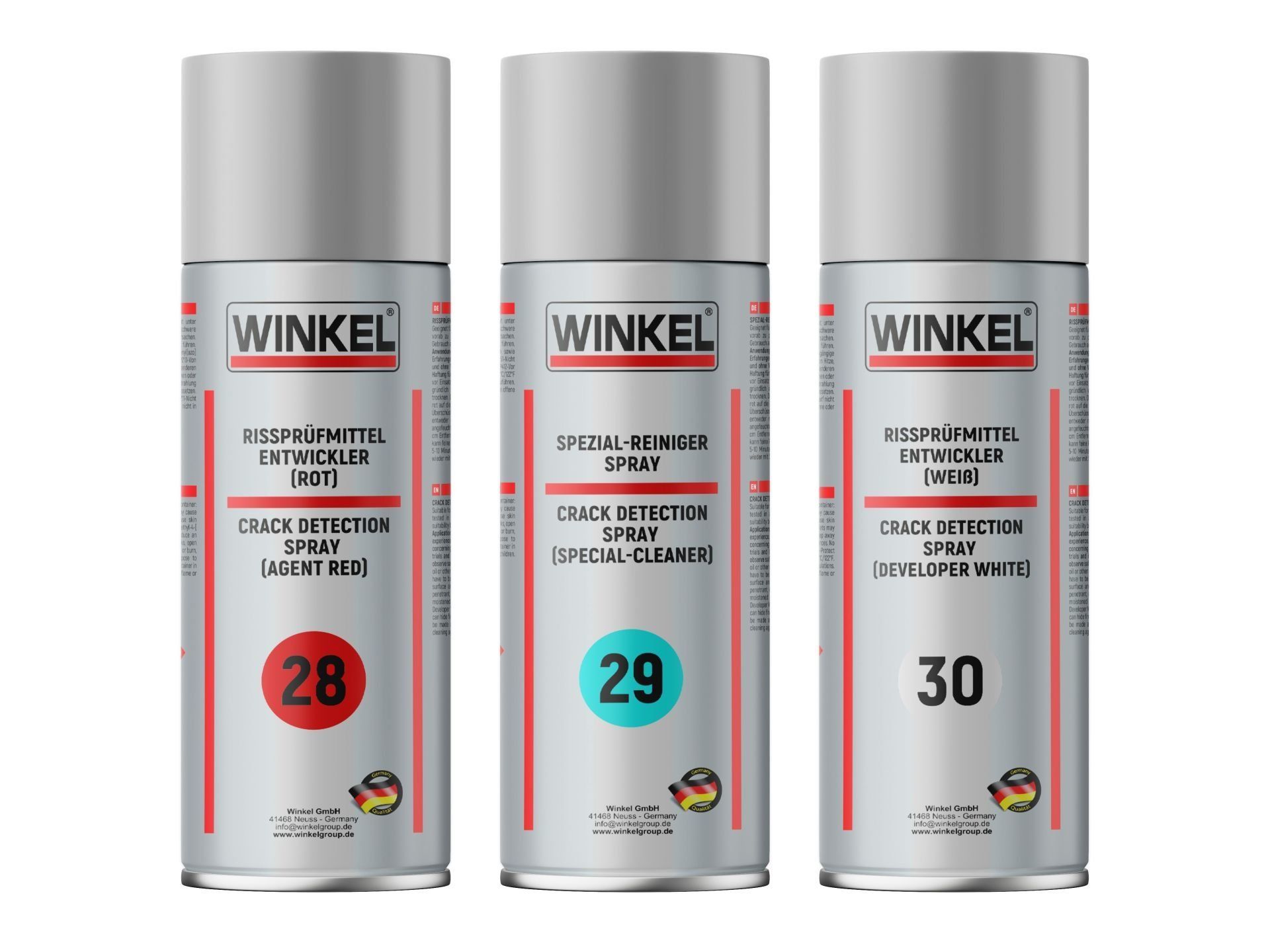 Winkel Çatlak Tespit Sprey Seti (3'lü Set)