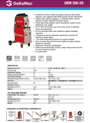 GKM 350-2G  Gazaltı Kaynak Makinası