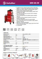 GKM 420-2W Su Soğutmalı Gazaltı Kaynak Makinası