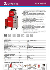 GKM 600-2W Su Soğutmalı Gazaltı Kaynak Makinası