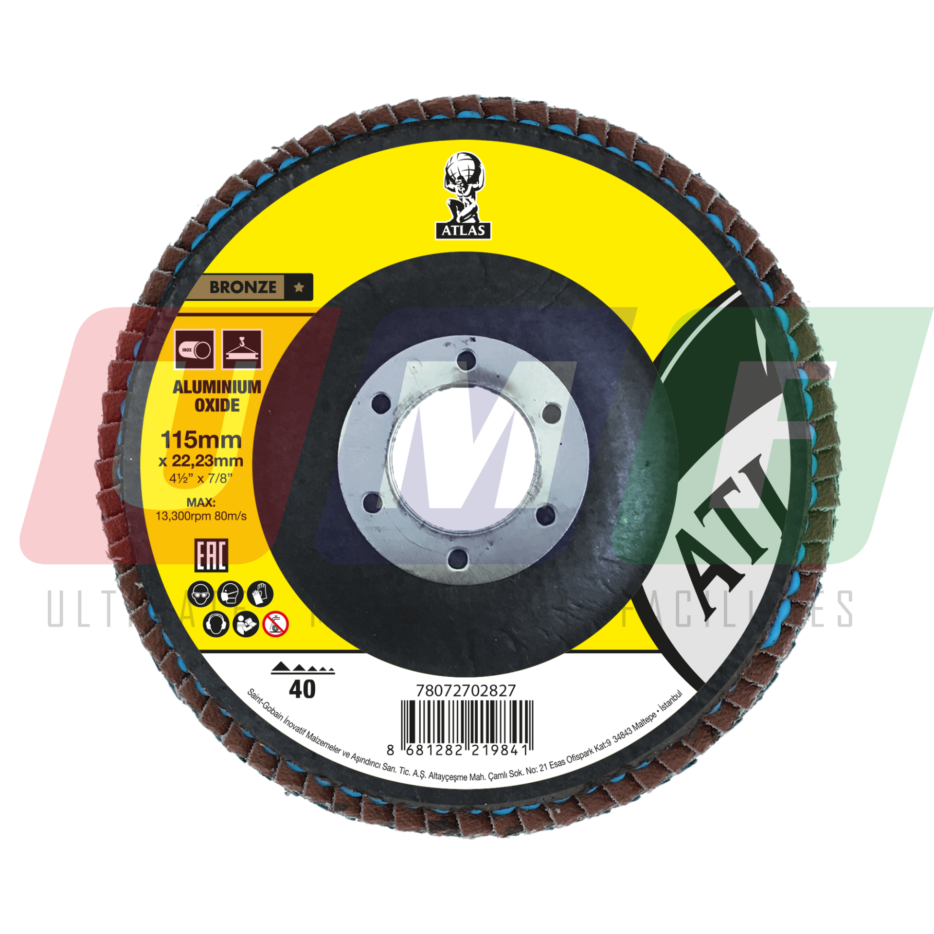 Atlas Metal Flap Disk AO 40 Kum 115x22,23
