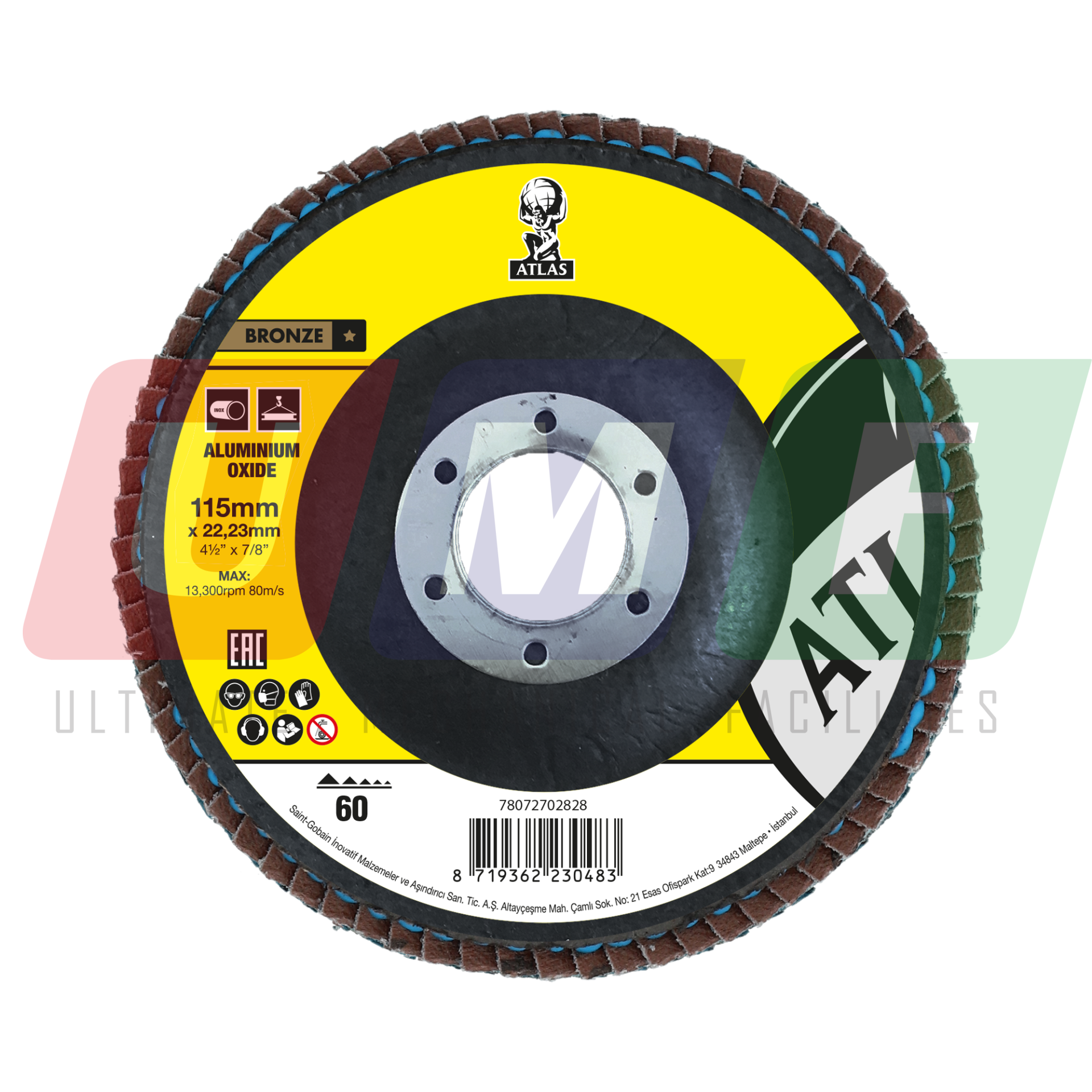 Atlas Metal Flap Disk AO 60 Kum 115x22,23