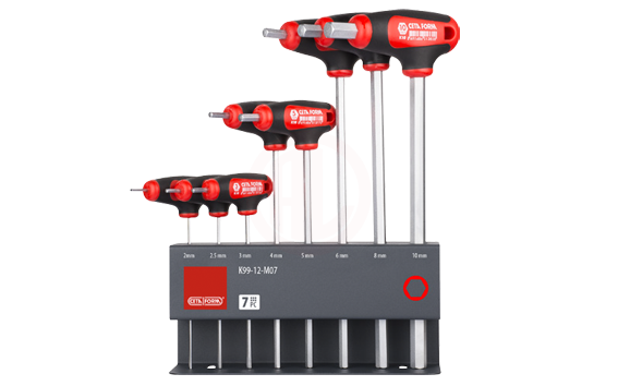 Ceta Form 8 Parça T Saplı Topbaşlı Allen Anahtar Takımı (Metal Stand ile)