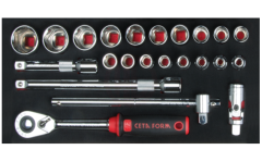 Ceta Form 23 Parça 1/2'' 6 Köşe Lokma Takımı (EVA'lı)